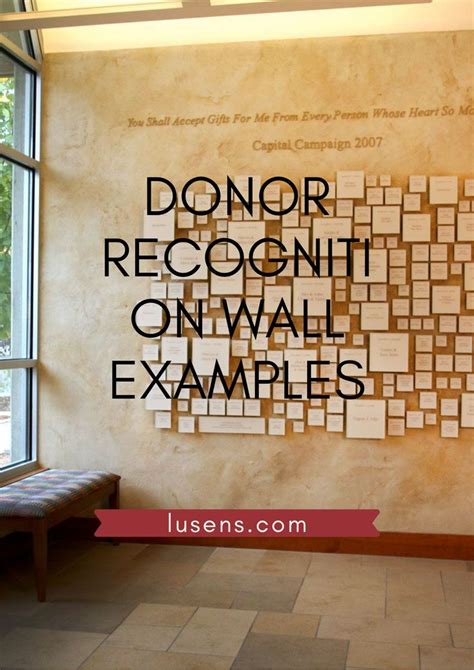 the words donor recognit on wall examples are displayed in front of a ...