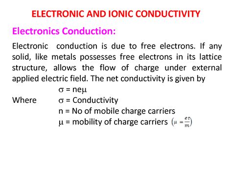 SOLUTION Electronic And Ionic Conductivity Studypool