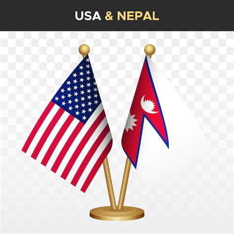 Premium Vector United States Of America Usa Vs Nepal Flags 3d Desk