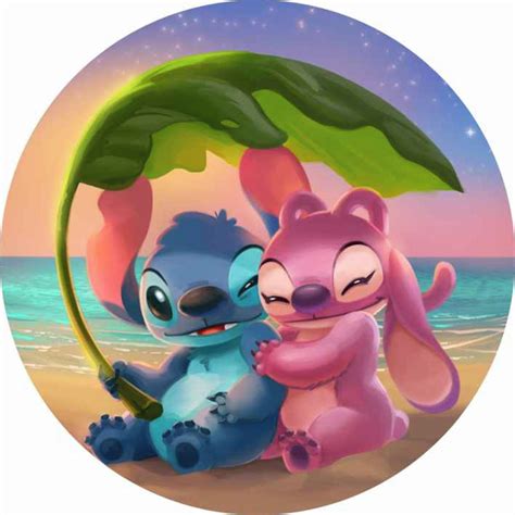 Painel Redondo Stitch E Angel Elo Produtos Especiais