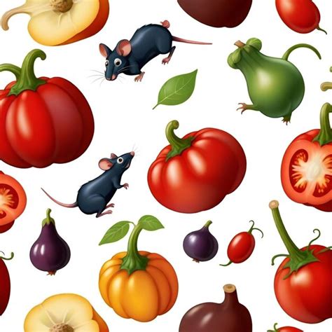 Ratatouille Vector Set White Background Isolated Premium AI Generated