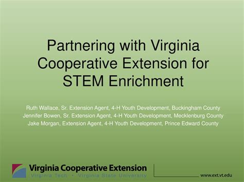 Partnering With Virginia Cooperative Extension For Stem Enrichment