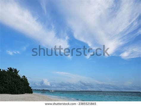 Maldives Island View Blue Water Sky Stock Photo 2385521865 | Shutterstock