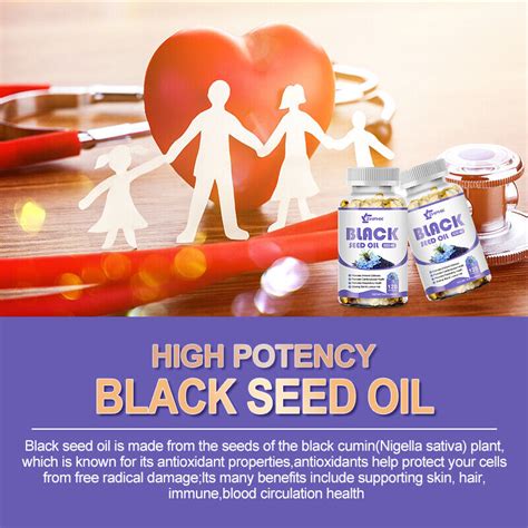 Black Seed Oil Capsules 100 Pure Organic Cold Pressed Cumin Nigella Sativa Ebay