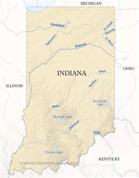 Indiana Rivers Map With Names