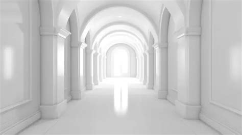 White Arched Hallway Background White Arch Floor Background Image