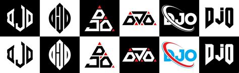 Djo Letter Logo Design In Six Style Djo Polygon Circle Triangle