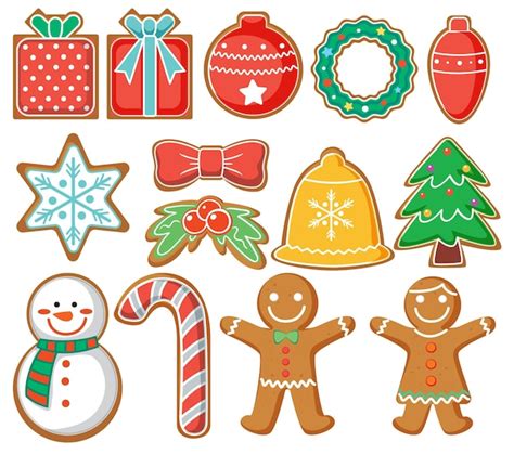 Premium Vector Christmas Gingerbread Cookies Collection