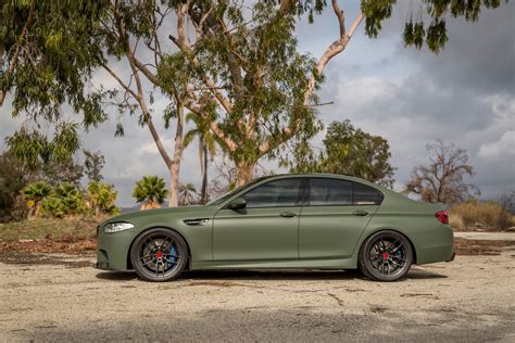 Interesting Matte Green Exterior Color Of Customized BMW 5 Series