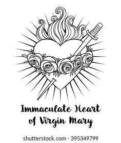 Immaculate Heart Blessed Virgin Mary Queen Stock Vector (Royalty Free) 395144638 | Shutterstock