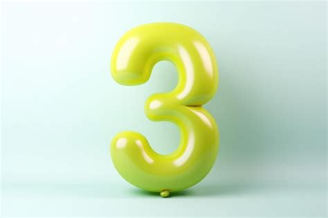 Premium Ai Image Inflatable Balloon In The Form Of The Number Three