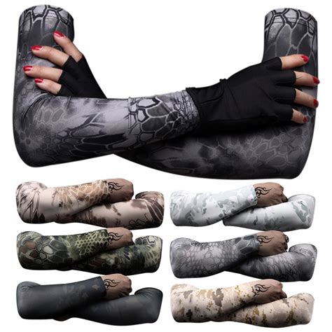 1 Pair Men Arm Sleeves Cover Sun Protection Outdoor Sports Arm Warmer ...