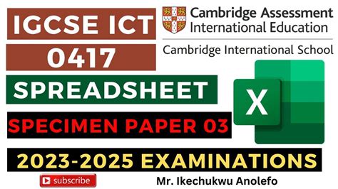 IGCSE ICT Specimen Paper 03 2023 2025 One News Page VIDEO