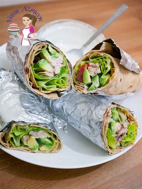 Chicken Wrap with Avocado Recipe - Veena Azmanov Kitchen