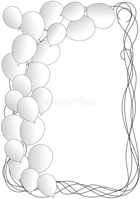 White Party Invitation Card with Balloons Stock Illustration ...