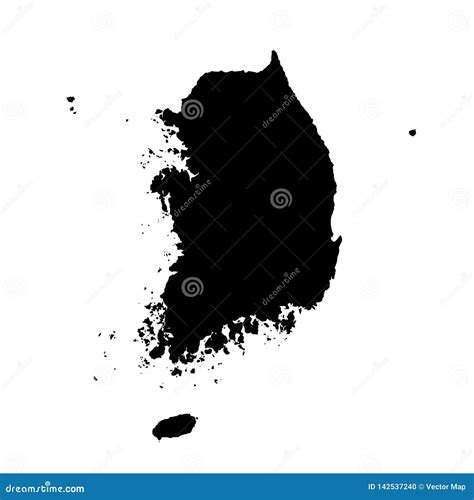 Corea Del Sur Del Mapa Del Vector Ilustraci N Aislada Del Vector Negro