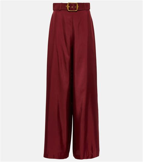 Zimmermann Wonderland Silk Wide Leg Pants Zimmermann