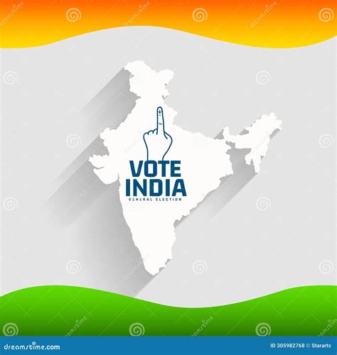 Vote for Indian General Election Background with India Map Design Stock Illustration ...