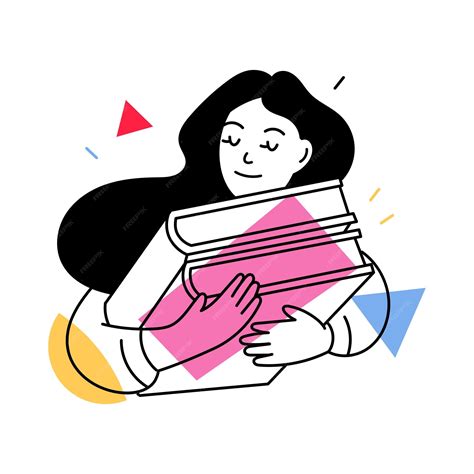 Premium Vector A Woman Holding A Book With A Pink Cover That Saysi