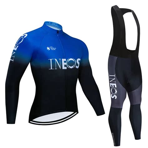 Ineos Maillot De Cyclisme Manches Longues Pour Hommes Ensemble De