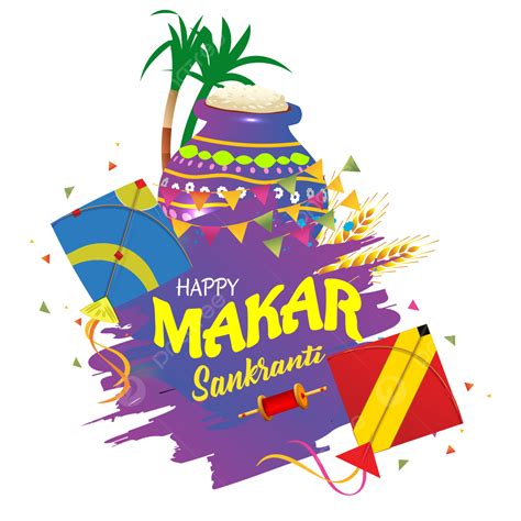 Easy To Edit Vector Illustration Of Happy Makar Sankranti Background