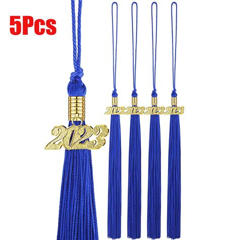 Dicasser 2023 Graduation Tassel Blue Tassel For Graduation Cap With 2023 Year Gold Charm For