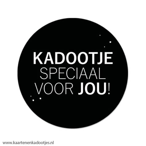 Stickers Rond Mm Kadootje Speciaal Voor Jou Zwart Wit Kaarten En