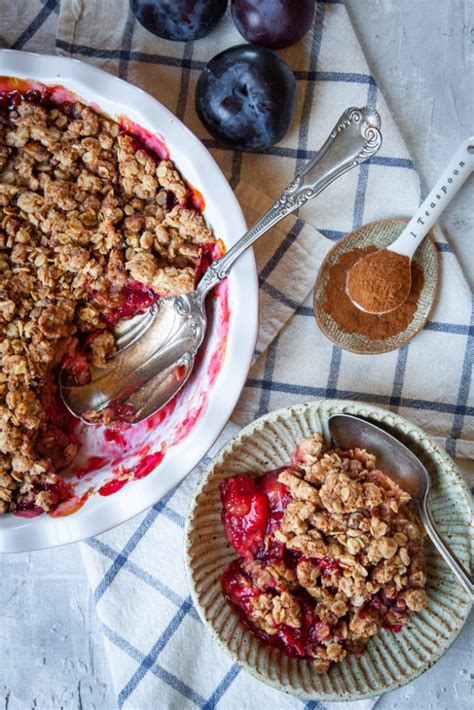 Plum Crisp Plum Crisp Recipe Oatmeal Plum Crisp Eat The Love