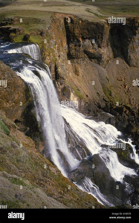 Fragilsfoss Waterfall Over Basalt In Iceland A C Waltham Stock Photo