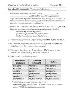 Possessive Adjectives W Fw Hl