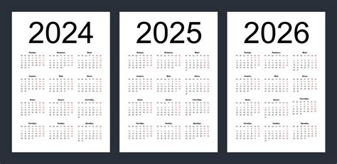 Calendar Grid For And Years Vector Image