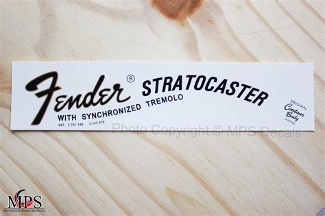 Fender Stratocaster 60/70's Guitar Headstock Waterslide Decal ...