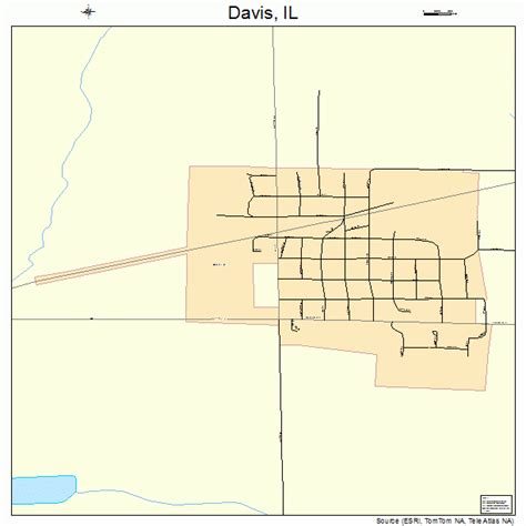 Davis Illinois Street Map 1718706