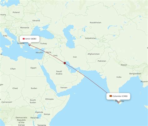 All Flight Routes From Colombo To Izmir Cmb To Adb Flight Routes