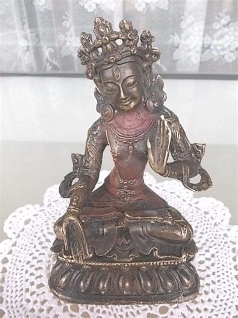 Asiatische Bronze Skulptur Figur BUDDHA Weisse Tara Nepal Kaufen