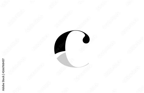 alphabet letter c black and white logo icon design Stock Vector | Adobe ...