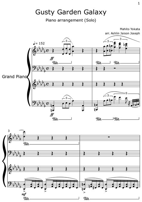 Gusty Garden Galaxy Sheet Music For Piano