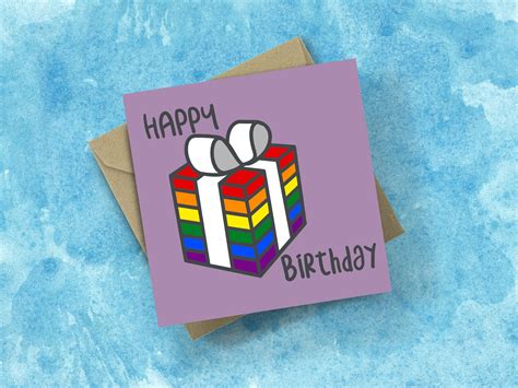 Custom Lgbt Pride Flag Birthday Card Lgbtq Birthday Card Etsy