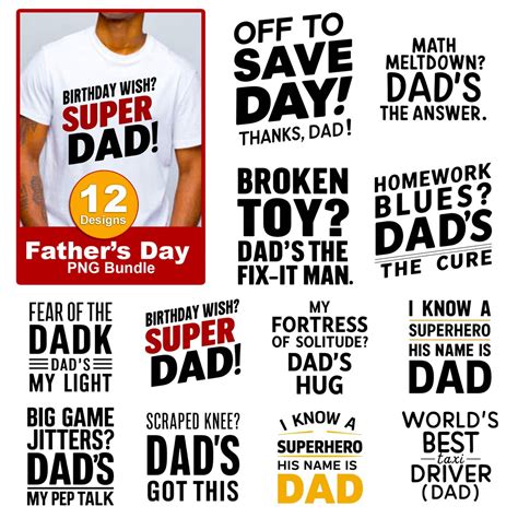 Dad Quote Bundle Png Fathers Day Bundle Dads Png Bundle T For