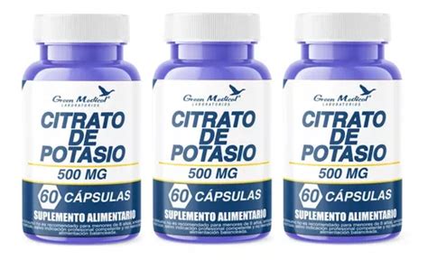 Pack Citrato De Potasio Puro Gm 180 Caps 3x60 Envio Gratis Cuotas