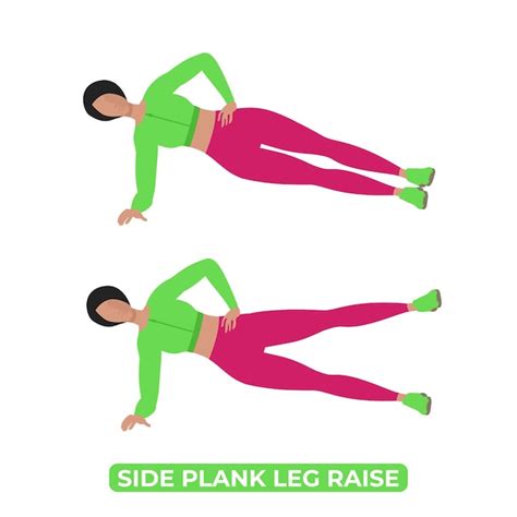 Mulher Vetor Fazendo Side Plank Leg Raise Bodyweight Fitness Legs Hip