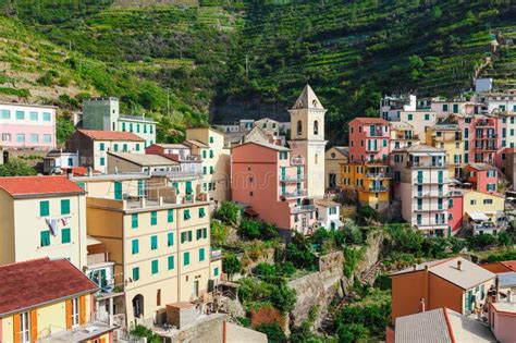 Sea Landscape In Manarola Village Cinque Terre Coast Of Italy Scenic