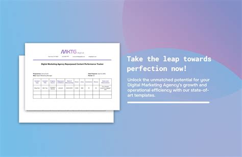 Digital Marketing Agency Repurposed Content Performance Tracker