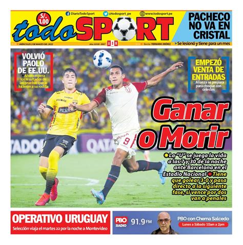 Portada Impresa Diario Todo Sport 02032022 Todo Sport