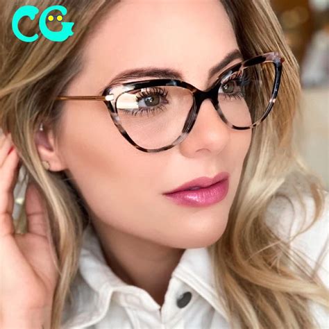 Gafas De Metal De Ojo De Gato Para Mujer Montura De Gafas Pticas Con