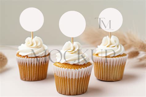 Cupcake Toppers Mockup Cupcake Mockup Graphic By Tatimockups