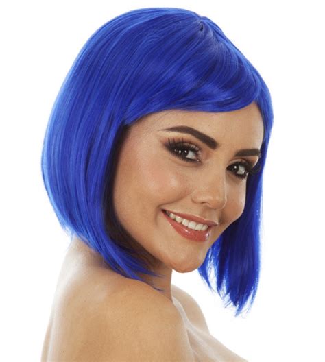 Glamour Long Blue Bob Wig Womens Cosplay Costume Wigs