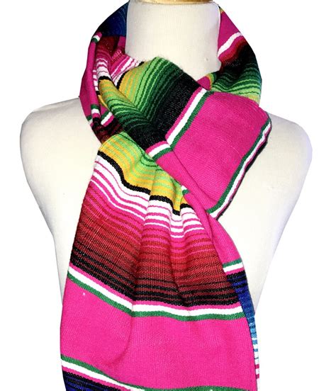 Mexican Serape Scarf Wrap Scarves Bohemian Tribal Ethnic Wrap Etsy