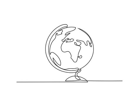 School globe of earth | Line drawing tattoos, Globe tattoos, World ...