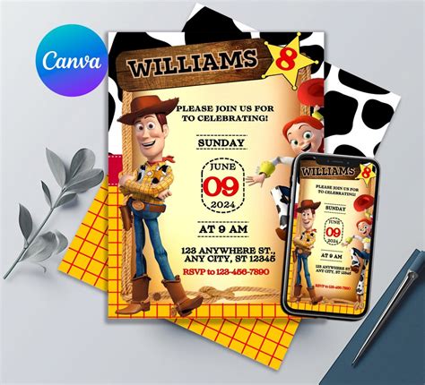 Toys Story Birthday Invitation Birthday Invite Printable Editable Toys